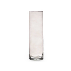 JARRON CRISTAL CILINDRO 12CM DIAM X 40CM GRIS