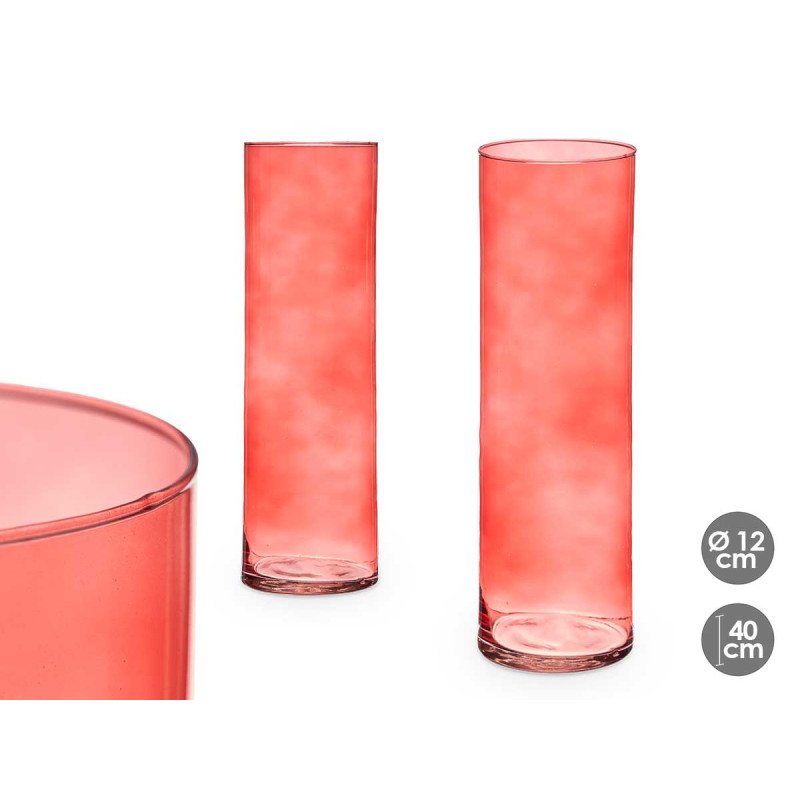 JARRON CRISTAL CILINDRO 12CM DIAM X 40CM TEJA