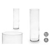 CYLINDER CRYSTAL VASE 15CM DIAM X 50CM GREY