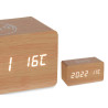 WOOD EFFECT CLOCK W ALARM CHARGER MOV TEMPERATURE 