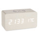 WHITE CLOCK W ALARM CHARGER MOV TEMPERATURE 