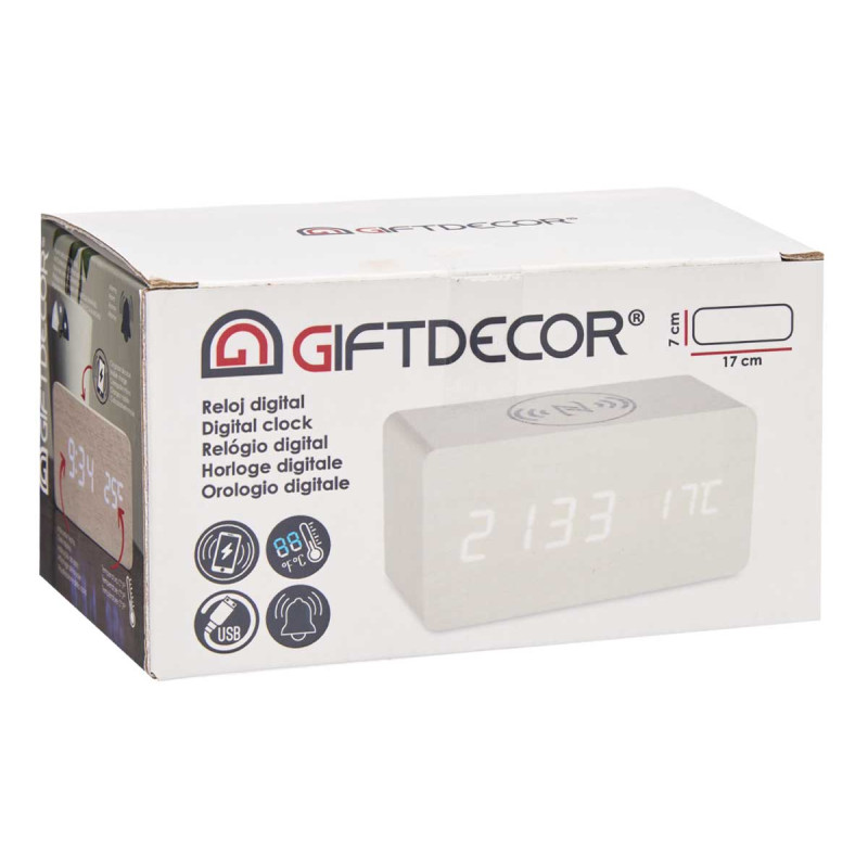 RELOJ C ALARMA CARGADOR MOV TEMPERATURA BLANCO
