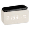 WHITE CLOCK W ALARM CHARGER MOV TEMPERATURE 