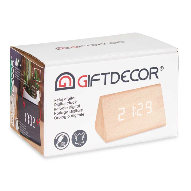 WOOD EFFECT DIGITAL CLOCK 