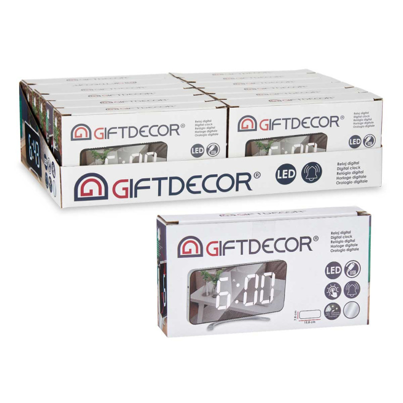 RELOJ ESPEJO BLANCO