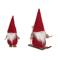 PAI NATAL VERMELHO COM ESQUIS 15CM 