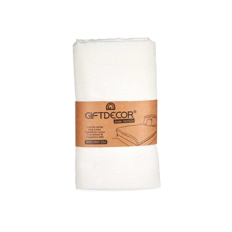COLCHA CAMA AGUA BLANCO 180X260CM