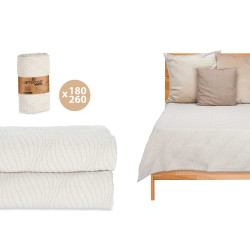 COLCHA CAMA PADRÃO AGUA BEGE 180X260CM