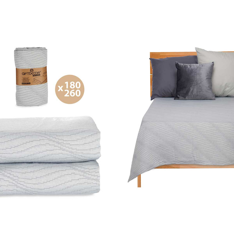 COUETTE LIT EAU GRIS 180X260CM