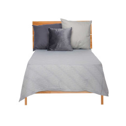180X260CM GREY AQUA PATTERN BEDSPREAD 