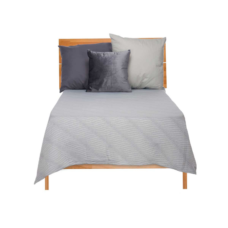 180X260CM GREY AQUA PATTERN BEDSPREAD 