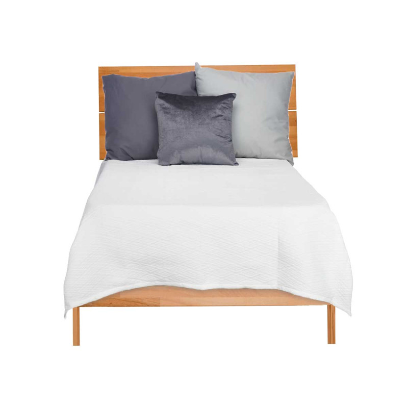 180X260CM WHITE RHOMBUS PATTERN BEDSPREAD 