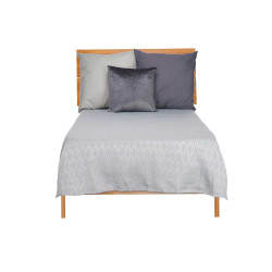 180X260CM GREY RHOMBUS PATTERN BEDSPREAD 