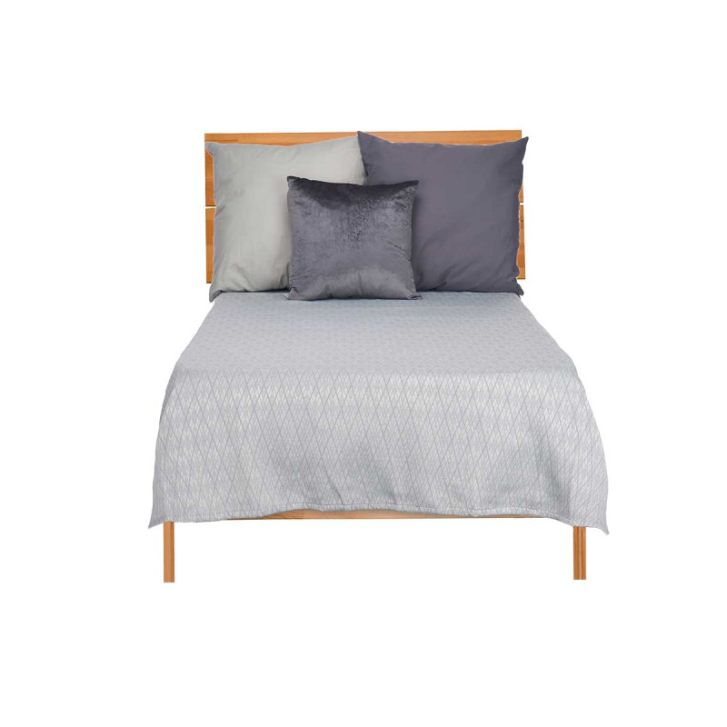 180X260CM GREY RHOMBUS PATTERN BEDSPREAD 