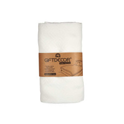 180X260CM WHITE GEOMETRIC PATTERN BEDSPREAD 