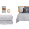 240X260CM GREY GEOMETRIC PATTERN BEDSPREAD 
