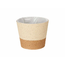 VASO CORDA 18x16CM CASTANHO NATURAL 