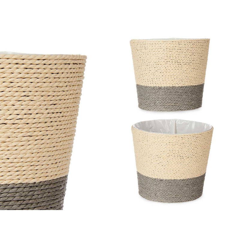 VASO CORDA 18x16CM CINZENTO NATURAL 