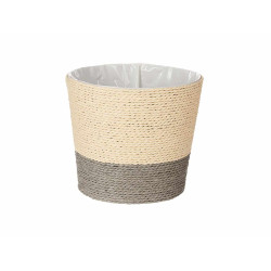 VASO CORDA 18x16CM CINZENTO NATURAL 
