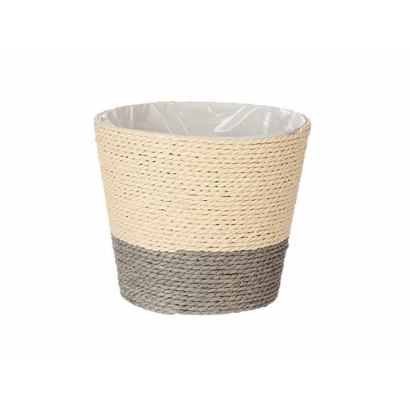 VASO CORDA 15X14CM CINZENTO NATURAL 