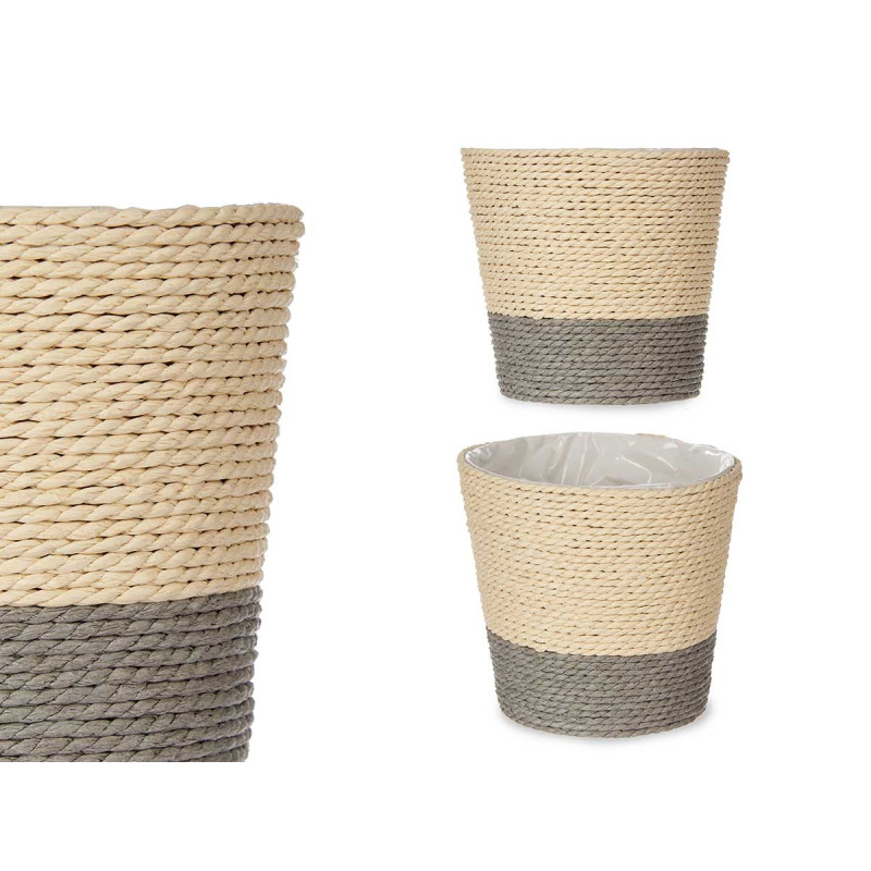 VASO CORDA 12,5CM CINZENTO NATURAL 