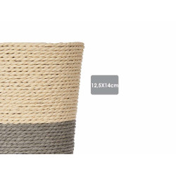 VASO CORDA 12,5CM CINZENTO NATURAL 