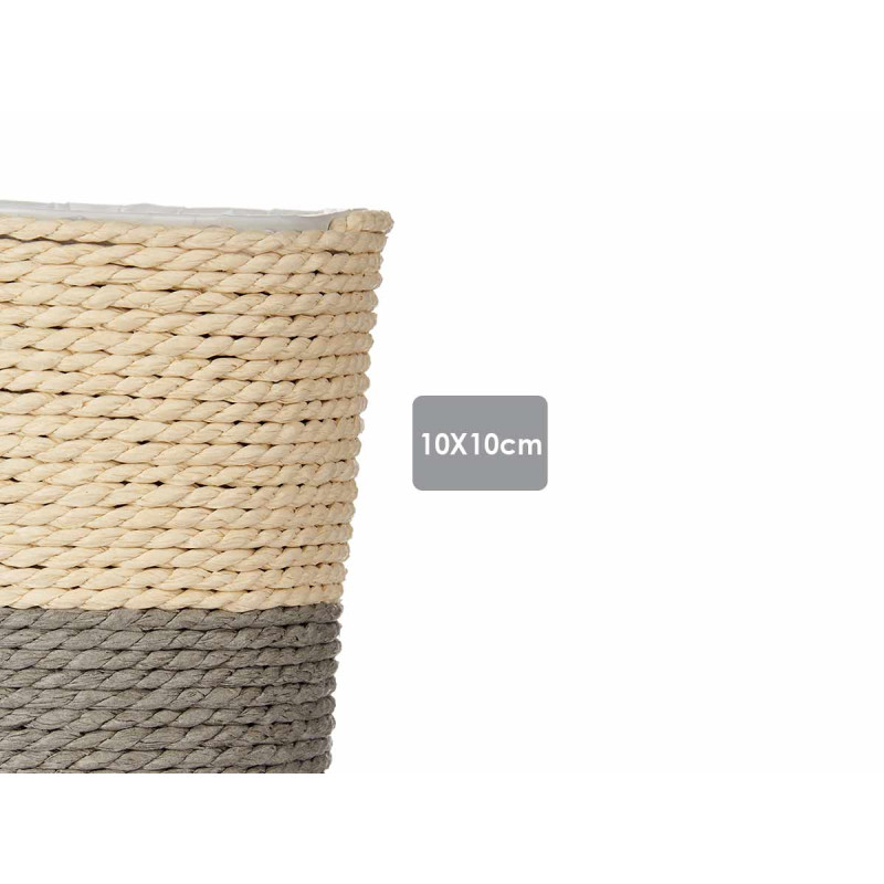VASO CORDA 10CM CINZENTO NATURAL 
