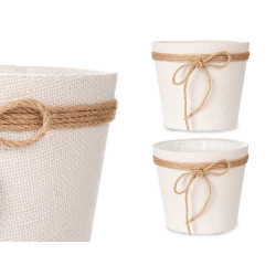 VASO TECIDO COM LAÇO 18x16CM BRANCO  