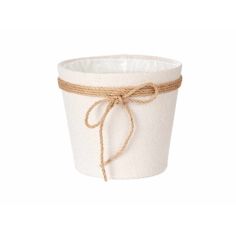 VASO TECIDO COM LAÇO 18x16CM BRANCO  