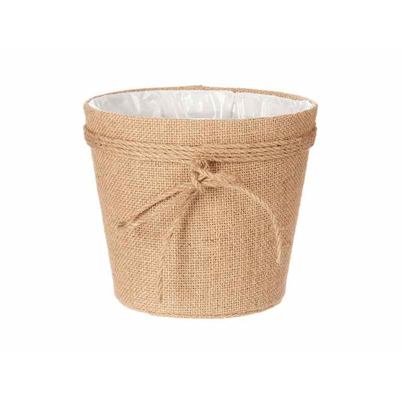 VASO TECIDO COM LAÇO 18x16CM CASTANHO  