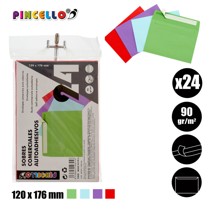 ENVELOPE COMERCIAL SORT 4 COR