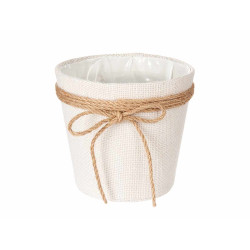 VASO TECIDO COM LAÇO 15X14CM BRANCO  
