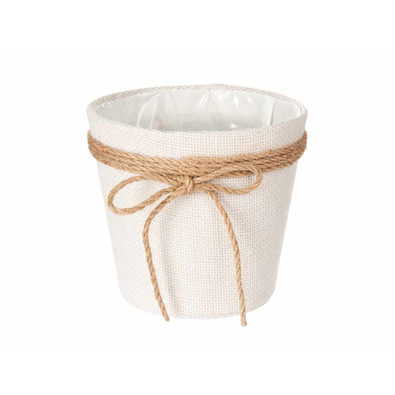 VASO TECIDO COM LAÇO 15X14CM BRANCO  