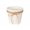 VASO TECIDO COM LAÇO 15X14CM BRANCO  