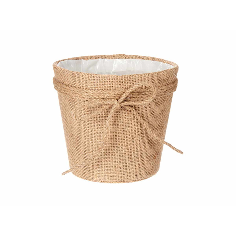 VASO TECIDO COM LAÇO 15X14CM CASTANHO  
