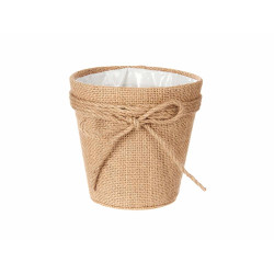 VASO TECIDO COM LAÇO 12,5X12CM CASTANHO  