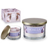 BOUGIE VERRE AC COUVERCLE DORE LIN BLANC