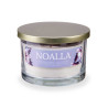 BOUGIE VERRE AC COUVERCLE DORE LIN BLANC