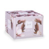 BOUGIE VERRE AC COUVERCLE DORE LIN BLANC