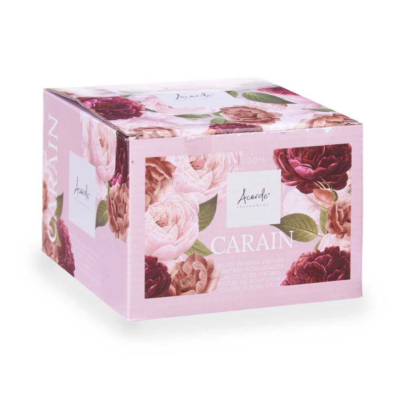 VELA VASO C TAPA DORADA ROSA POLVO DE ROSA VINTAG