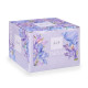 AMBAR AND VIOLET FLOWER CANDLE WITH GOLD LID