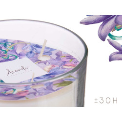 BOUGIE VERRE AC COUVERCLE DORE FLEUR D'AMBRE ET DE