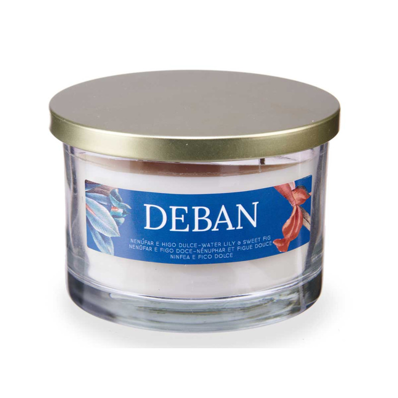 BOUGIE VERRE AC COUVERCE DORE NÉNUPHAR ET FIGUE DO