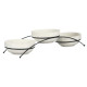 SET 3 350ML ROUND WHITE PORCELAIN BOWLS WITH STAND