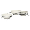 SET 3 350ML ROUND WHITE PORCELAIN BOWLS WITH STAND