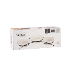CONJ 3 TAÇAS PORCELANA BR REDONDOS 300ML C SOPORTE