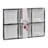 SET 6 BOLS PORCELAINE BLANC APERITIF CARRE 12CM