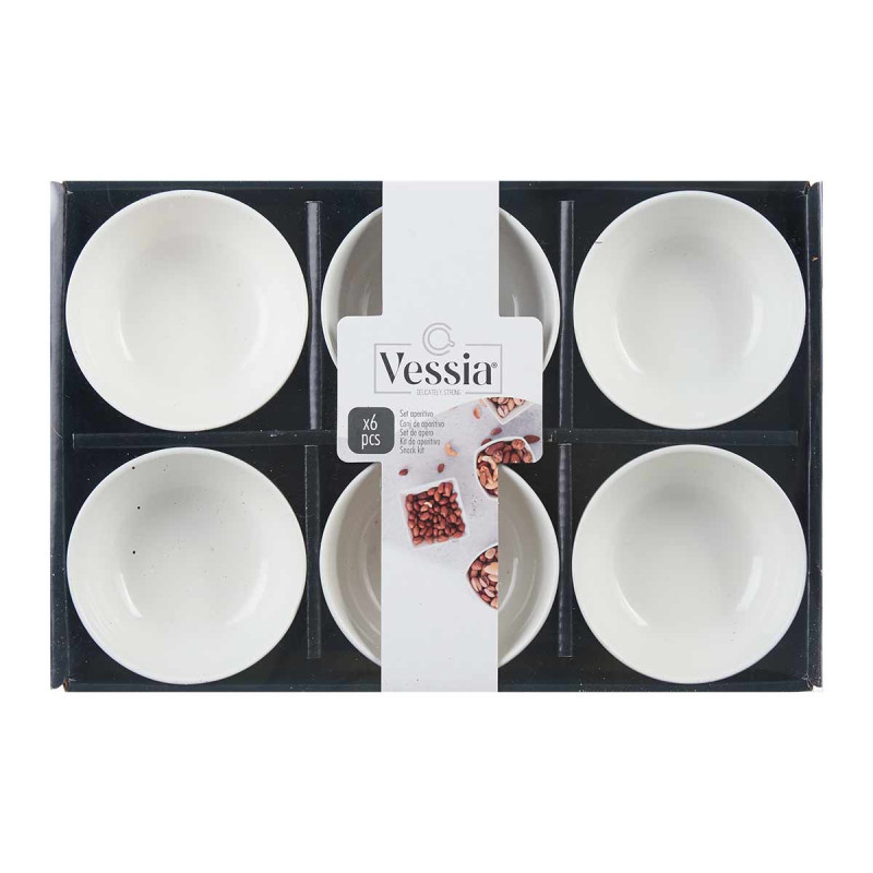 SET 6 CIOTOLE APERITIVO PORCEL BIANCA 9 CM