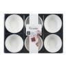 SET 6 9CM WHITE PORCELAIN APERITIF BOWL