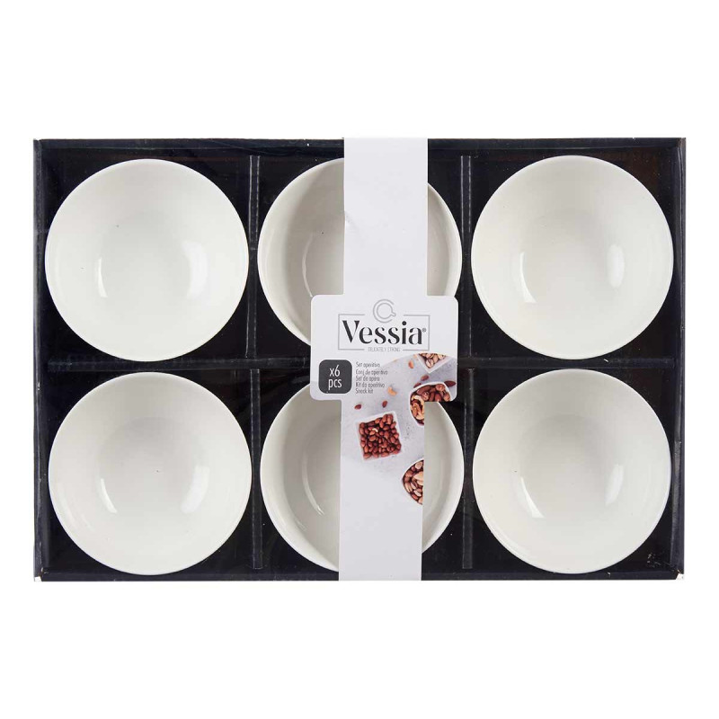 SET 6 CIOTOLE APERITIVO PORCEL BIANCA 10CM